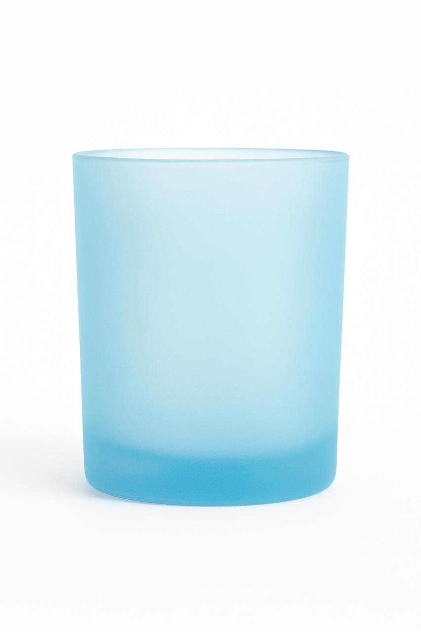Frosted Blue Glass Jar