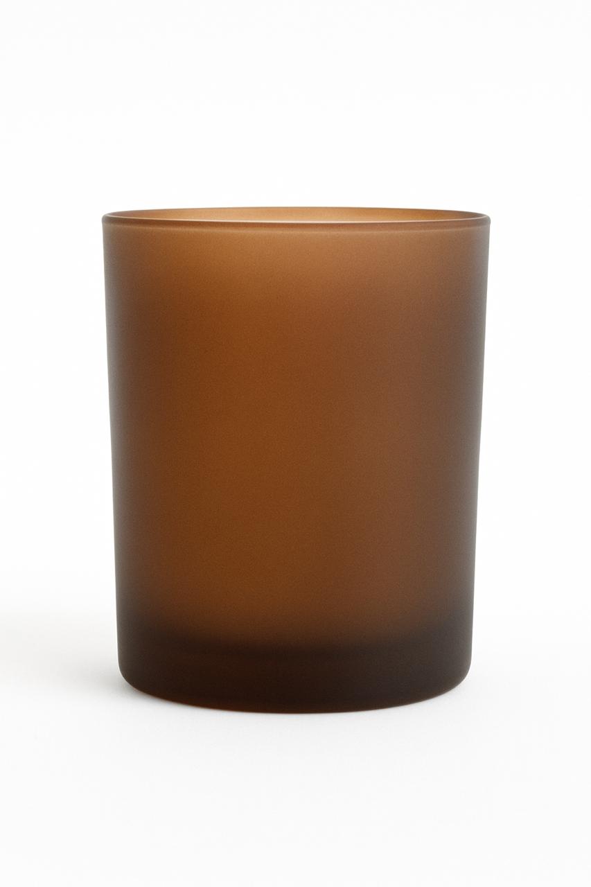 Frosted Brown Glass Jar