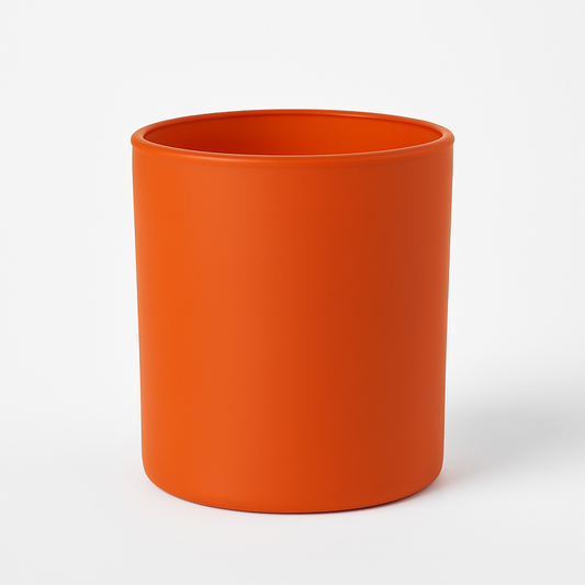 Orange Matte Glass Jar