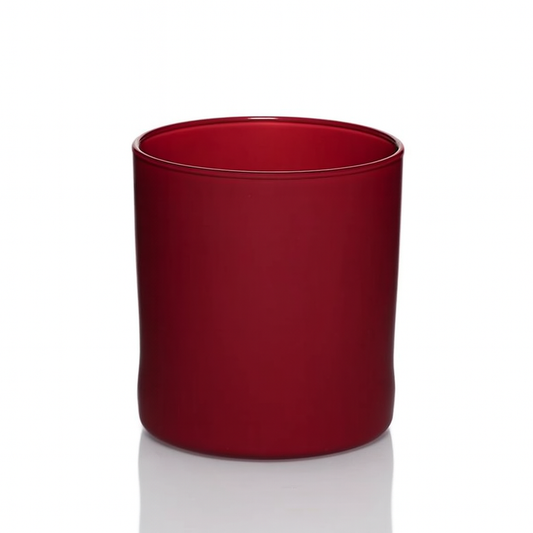 Maroon/ Deep Red Matte Glass Jar