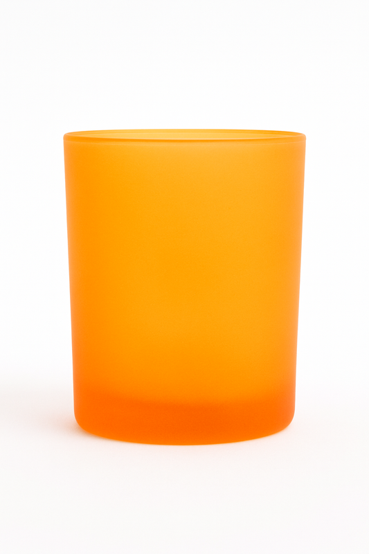 Orange Frosted Glass Jar