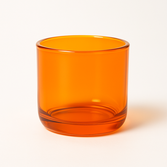 Colorful Votive Glass Jars - Orange