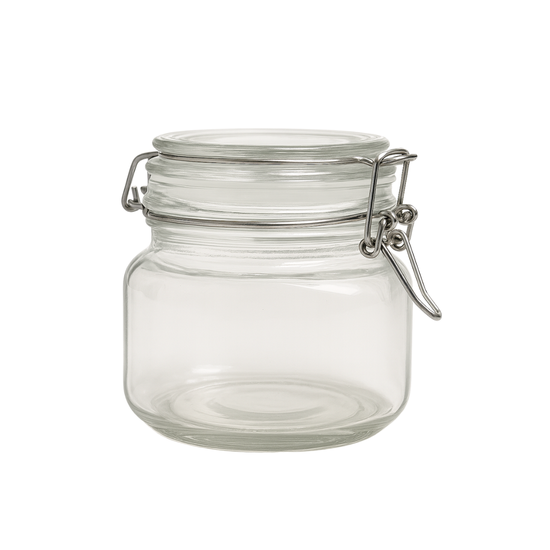 Reusuable Premium Glass Clip Top Airtight Glass Candle Container