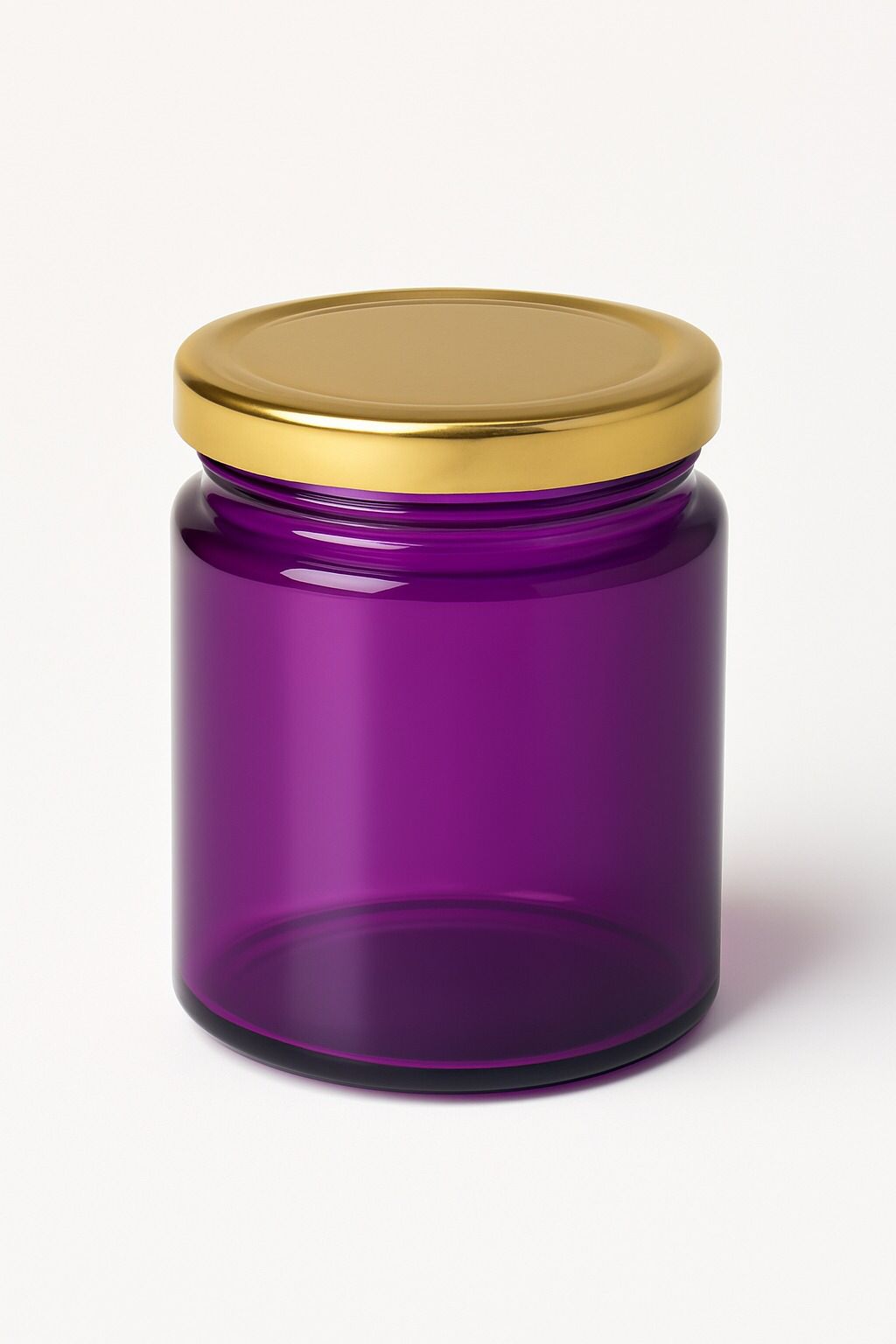 200ml Salsa Purple Glass Jar with 63mm Lug Cap (Golden Lid)