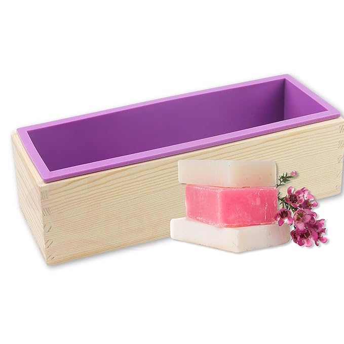 Premium Silicone & Wood Soap Loaf Mold – Perfect for Handmade Soap Making!