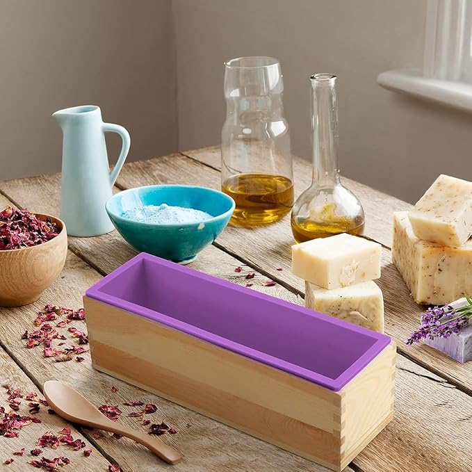 Premium Silicone & Wood Soap Loaf Mold – Perfect for Handmade Soap Making!