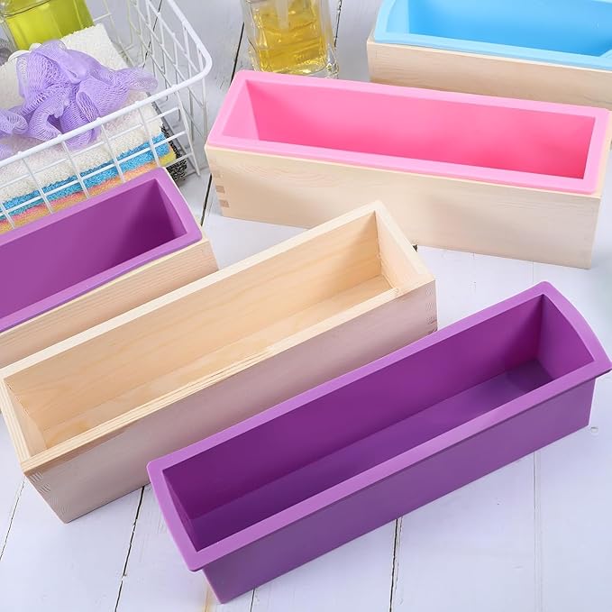 Premium Silicone & Wood Soap Loaf Mold – Perfect for Handmade Soap Making!